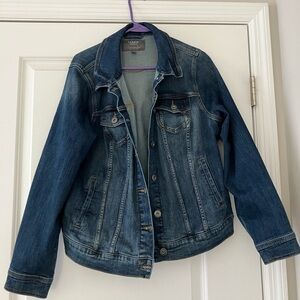 Torrid Distressed Medium Blue Denim Jean Jacket